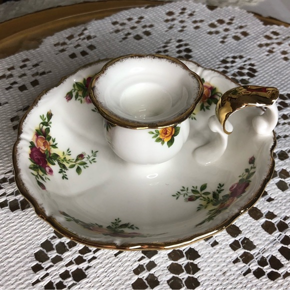 Royal Albert bone china roses candle holder - Picture 2 of 8